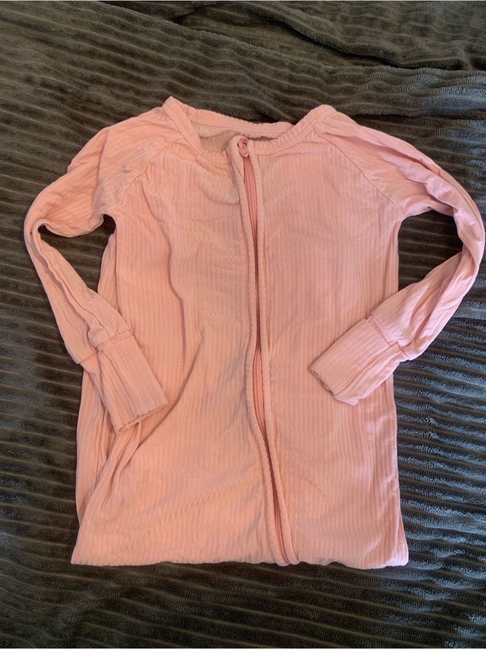 Little Sleepies Pink Ribbed Zip Pajamas